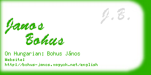 janos bohus business card