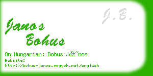 janos bohus business card